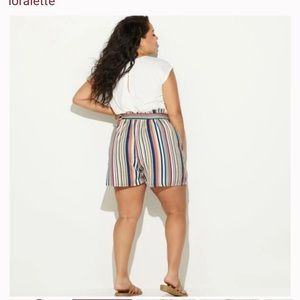 Lorelette sz 1X short Paper Bag waist Romper white NWT